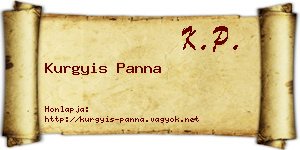 Kurgyis Panna névjegykártya